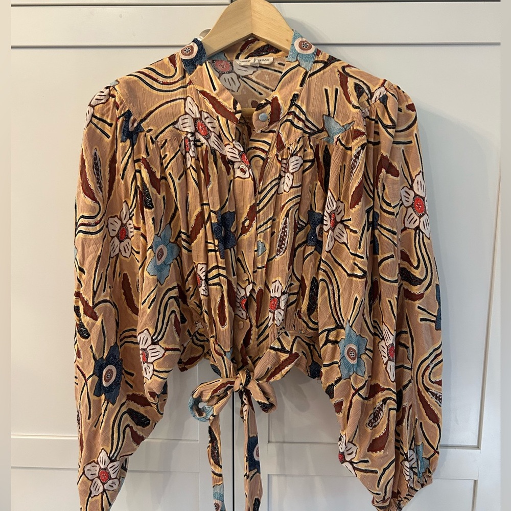 Christian Siriano Floral Cropped Women's Blouse